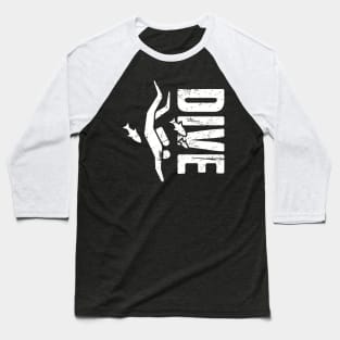 DIVE | Distressed Scuba Diving Design Baseball T-Shirt